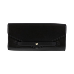 Tory Burch Elizabeth E/W Envelope Clutch Bag – Black Leather Evening Bag