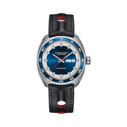 Hamilton American Classic Pan Europ Day Date Automatic Watch – Swiss Made, 42mm Stainless Steel Case, Blue Dial, Black Leather Strap