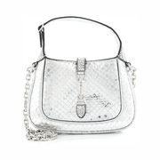 Gucci Pre-Loved Jackie 1961 Mini Chain Hobo Snakeskin Bag with Crystals – Silver