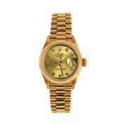 Rolex Pre-Loved Oyster Perpetual President Datejust 26 mm – 18K Yellow Gold Automatic Watch with Diamond Markers