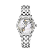 Hamilton Jazzmaster Open Heart Lady Automatic Watch – Swiss Made, 36mm Stainless Steel Case, Mother of Pearl Dial, Silver Bracelet