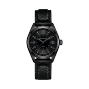 Hamilton Khaki Field Quartz Watch – Swiss Made, 40mm Black PVD Stainless Steel Case, Black Dial, Black Rubber Strap