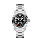 Hamilton Khaki Field Automatic Men's Watch – 38mm Stainless Steel, Swiss Made, Black Dial, 100m Waterproof