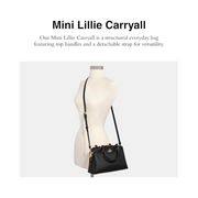 Coach Mini Lillie Unisex Carryall – Crossgrain Leather Structured Handbag with Detachable Strap