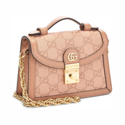 Gucci Pre-Loved Ophidia Mini Padlock Shoulder Bag – Pink GG Canvas