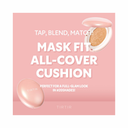 TIRTIR Mask Fit All Cover Pink Cushion Foundation – High Coverage, Velvety Matte Finish, Long-Lasting Korean Cushion (#13N Fair Ivory, 0.63 Fl Oz)
