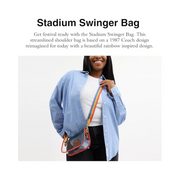 Coach Swinger Bag – Clear PVC & Smooth Leather Crossbody, Rainbow Multi Festival-Ready Design