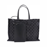 Gucci Pre-Loved Ophidia Shopper Tote – Large GG Denim Tote Bag, Black