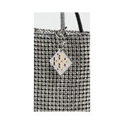 Tory Burch Night Owl Crystal Embellished Mini Tote – Silver, Chain Strap, Compact Glam Bag