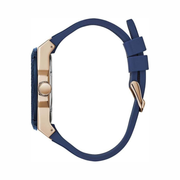 GUESS Men’s Blue & Rose Gold-Tone Quartz Stainless Steel Watch | 45mm Multifunction Dial