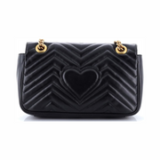 Gucci Pre-Loved GG Marmont Small Flap Bag – Matelassé Leather, Black