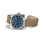 Hamilton Khaki Field Titanium Automatic Watch – Swiss Made, 42mm Titanium Case, Blue Dial, Brown Leather Strap