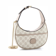 Gucci Pre-Loved Interlocking G Patch Half Moon Mini Hobo Bag – Brown GG Coated Canvas