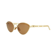 Gucci Cat Eye Sunglasses – Gold Metal Frame with Brown Lenses, 57mm