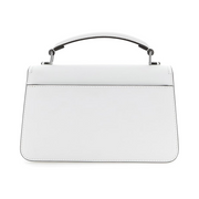 Michael Kors Women’s Medium East West Chain Satchel Handbag – Optic White Leather