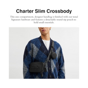 Coach Charter Slim Crossbody Bag – Black | Polished Pebble Leather Compact Crossbody