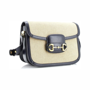 Gucci Pre-Loved Horsebit 1955 Small Shoulder Bag – Blue Canvas & Leather