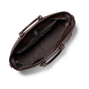 Michael Kors Hudson Getaway Tote – Chocolate with Light Gunmetal Hardware