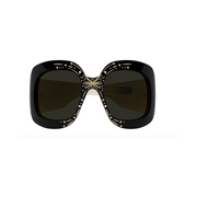 Gucci GG1093S Hollywood Runway Oversized Wrap Sunglasses – Black/Grey (60mm) + Luxury eShades Eyewear Kit