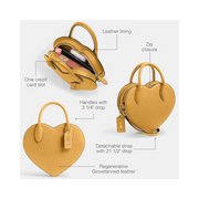 Coach Heart Crossbody Bag – Regenerative Glovetanned Leather, Versatile Fun Design, Compact Organizer