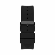 GUESS Men's Trend Tonneau 43mm Watch | Black Polycarbonate Case | Multifunction Analog Quartz | Silicone Strap | Water Resistant 50m