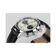 Hamilton Intra-Matic Auto Chronograph – Swiss Made, 40mm Stainless Steel Case, White Dial, Black Leather Strap
