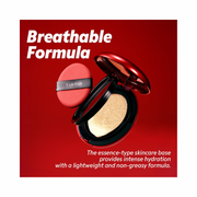 TIRTIR Mask Fit Red Cushion Foundation – Full Coverage, Weightless Korean BB Foundation with Satin Glow Finish (#21N Ivory, 0.63 Fl Oz)