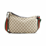 Gucci Pre-Loved Saddle Zip Messenger Bag – GG Canvas with Leather, Medium Brown