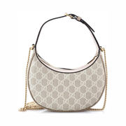 Gucci Pre-Loved Interlocking G Patch Half Moon Mini Hobo Bag – Brown GG Coated Canvas