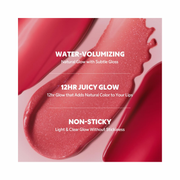 TIRTIR Mini Waterism Tinted Lip Gloss #01 Mauve Rose | 12H Long-Lasting, Non-Sticky Lip Tint | Moisturizing Gloss for Lips & Cheeks | Korean Beauty Gift for Women