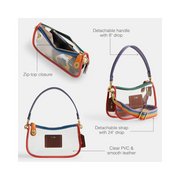 Coach Swinger Bag – Clear PVC & Smooth Leather Crossbody, Rainbow Multi Festival-Ready Design