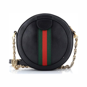 Gucci Pre-Loved Ophidia Round Mini Shoulder Bag – Black Leather