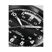 Hamilton Khaki Field King Automatic Watch – Swiss Made, 40mm Black PVD Stainless Steel, Black Dial, Black Leather Strap