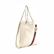 Gucci Pre-Loved Rajah Chain Tote – Large Neutral Leather Luxury Shoulder Bag