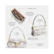 Coach Tabby Shoulder Bag 26 – Chalk Multi Glovetanned Leather Designer Handbag | Coach x Peanuts Edition