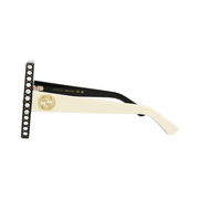 Gucci Black/Ivory Square-Rectangle Sunglasses with Pink Lenses – Luxury Italian Acetate Frame
