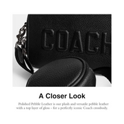 Coach Charter Slim Crossbody Bag – Black | Polished Pebble Leather Compact Crossbody