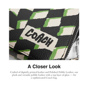 Coach Charter Slim Crossbody Bag – Black Multi | Luxury Full-Grain Leather Geo Check Print