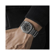 Hamilton Khaki Aviation Pilot Pioneer Mechanical Watch – Swiss Made, 36x33mm Stainless Steel Case, Black Dial, Grey NATO Strap