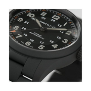 Hamilton Khaki Field Auto Titanium Watch – Swiss Made, 38mm Black PVD Titanium Case, Black Dial, Black PVD Titanium Bracelet