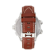 Hamilton Khaki Aviation X-Wind GMT Chronograph Quartz Watch – Swiss Made, 46mm Stainless Steel Case, Blue Dial, Brown Leather Strap