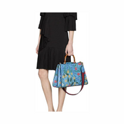 Gucci Flora Azure Shanghai Large Floral Handbag – Bamboo & Leather, Made in Italy