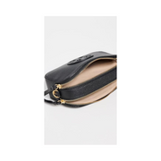 Tory Burch Women's Miller Mini Crossbody Bag | Black Leather Designer Crossbody with Gold-Tone Hardware