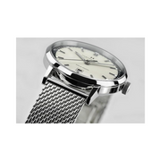 Hamilton American Classic Intra-Matic Automatic Watch – Swiss Made, 40mm Stainless Steel Case, Beige Dial, Silver Stainless Steel Bracelet