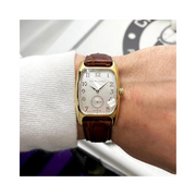 Hamilton American Classic Boulton Quartz Watch – Swiss Made, 27mm x 31.6mm Stainless Steel, White Dial, Brown Leather Strap
