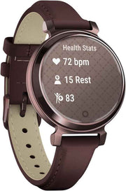 Garmin Lily 2 Classic Smartwatch – Dark Bronze with Mulberry Leather Band, Stylish Women’s GPS Smartwatch with Health & Fitness Tracking, Garmin Pay, and Smart Notifications (Bundle with 2-YR Protection)