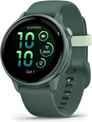 Garmin VIVOACTIVE 6 GPS Smartwatch – Jasper Green with Silicone Band, Advanced Fitness & Health Tracking, Music, Garmin Pay, Bundle with Charging Dock & Accessories