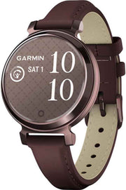 Garmin Lily 2 Classic Smartwatch – Dark Bronze, Mulberry Leather Band, Fitness & Health Tracking, 1” Touchscreen, Bundle with Charging Dock & Accessories