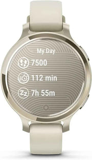 Garmin Lily 2 Active Smartwatch – Lunar Gold with Bone Silicone Band, Built-in GPS, Fitness & Health Tracking, 9-Day Battery Life, Smartwatch Bundle