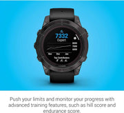 Garmin Fenix 7 Pro Sapphire Solar GPS Smartwatch – Rugged Multisport Training Watch with Built-in Flashlight (Black) + 2-Year Enhanced Protection Pack